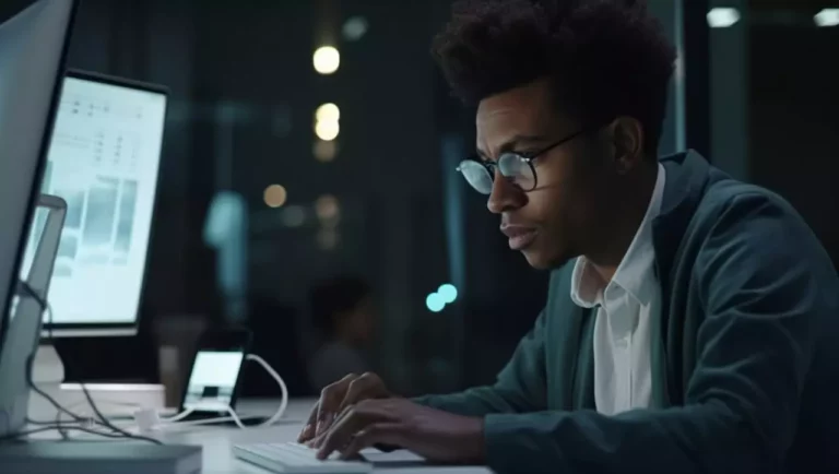 webdesigner en train de coder un site
